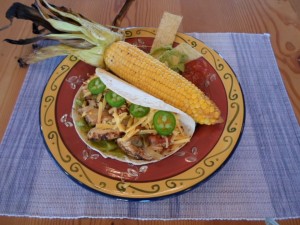 Chicken Fajitas and corn