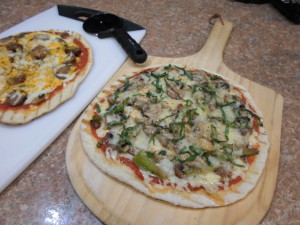 Pizzas from grill