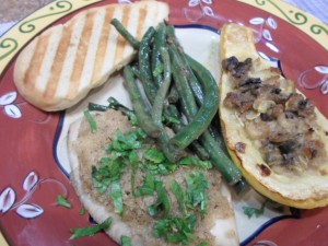 Fish and stuffed squash